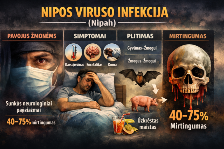 Kas yra Nipos viruso infekcija (Nipah)? Pavojus iš Indijos