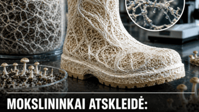 mokslininkai atskleide sukurtas pirmasis pasaulyje batas pagamintas vien tik is grybienos