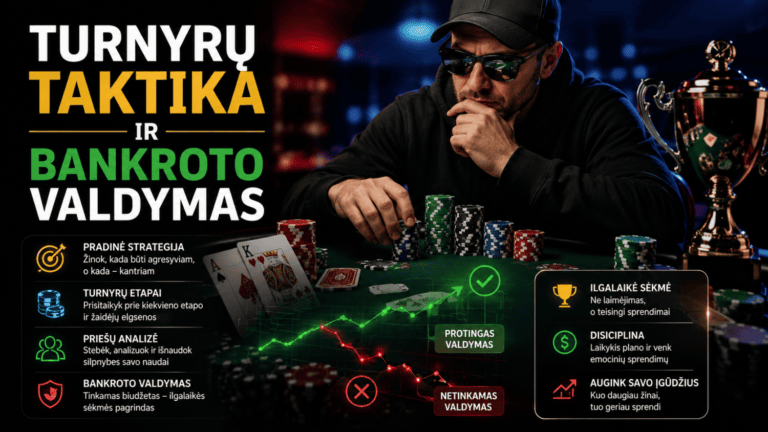 Turnyrų taktika ir bankroto valdymas 3 Turnyrų taktika ir bankroto valdymas