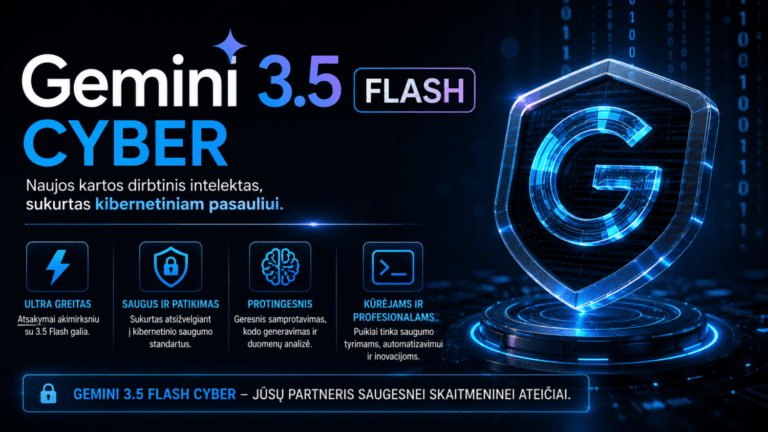 „Google“ pristatė DI modelį Gemini 3.5 Flash Cyber