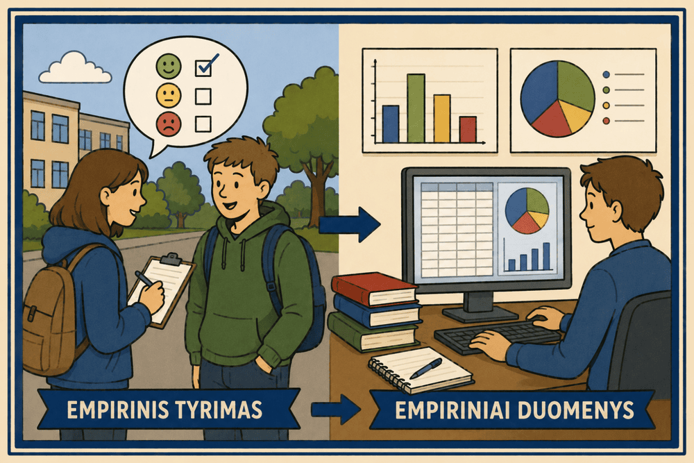 kas yra empirinis tyrimas ir empiriniai duomenys