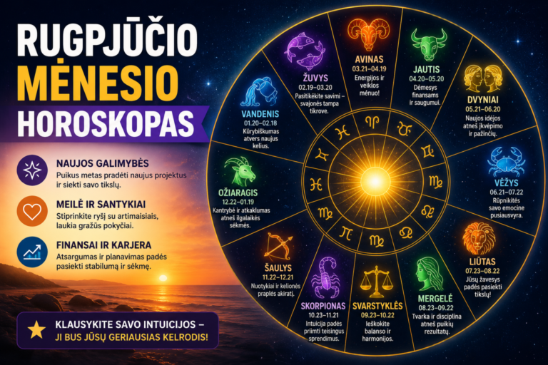 Rugpjučio mėnesio horoskopas 4 Rugpjučio mėnesio horoskopas