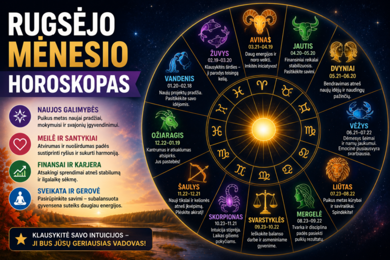 Rugsėjo mėnesio horoskopas 7 Rugsėjo mėnesio horoskopas
